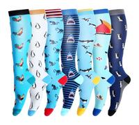 LEOSTEP Calze a Compressione per Uomo e Donna (7 Paia) Ideali per Corsa, Escursionismo e Volo Calze