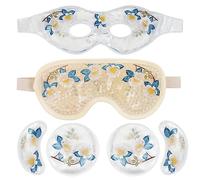 LEOSTEP Set di 4 mascherine rinfrescanti per gli occhi, con olio essenziale di camelia, impacco per occhi freddi e cuscinetti in gel riutilizzabili per occhi gonfiori, emicrania, occhiaie, occhi