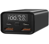 LeooTec Q2 Power Bank 20000MAH 65W PD - Compatibile con laptop - Schermo LCD - 2x USB -A, 2x USB -C