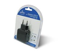LEOTEC lectab2usb - Caricabatterie Universale Doppio USB per Smartphone e Tablet, Colore: Nero