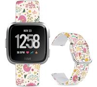 Leotop Cartoni animati stampato morbido silicone sportivo ricambio 23 mm cinturino compatibile con Fitbit Versa 2/Versa/Fitbit Versa Lite/SE per donne uomini. (Colorful Bird)
