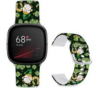 Leotop Cinturino sportivo di ricambio in morbido silicone, compatibile con Fitbit Versa 4/Fitbit Versa 3/Fitbit Sense 2/Fitbit Sense per donne e uomini. (Green Dwarf)