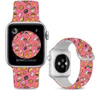 Leotop Cinturino sportivo in silicone compatibile con iWatch Ultra Serie SE 10 9 8 7 6 5 4 3 2 1. (Delicious Food, 42 mm (Series 10)/41 mm/40 mm/38 mm)