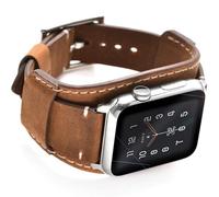 Leotop compatibile con Apple Watch 44 mm 42 mm da uomo e da donna in vera pelle compatibile compatibile Apple Watch iWatch braccialetto strap Series 4/3/2/1 44/42mm Crazy Horse Cuff Brown, 40/38mm