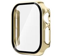 Leotop Compatibile con Apple Watch 46 mm Series 10 (2024), custodia ultra sottile PC opaca, paraurti sottile con pellicola protettiva in vetro. (oro, 46 mm Series 10 (2024)