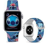 Leotop Compatibile con Apple Watch Bands Stitch 49 mm, 45 mm, 44 mm, 42 mm, cinturino in silicone per iWatch Ultra SE/SE2 Serie 8 7 6 5 4 3 2 1 (49/45/44/42 mm, Blu-Stitch)