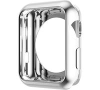 Leotop Compatibile con Apple Watch Custodia 45 mm 41 mm, morbido TPU Plated Case Pellicola protettiva sottile per display paraurti rotondo per iWatch Series 9 8 7 (45 mm, argento)