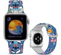 Leotop Compatibile con Apple Watch Serie 9, 8, 7, 6, 5, 4, 3, 2, 1, SE/SE 2, Bambini e Ragazze - Cinturino Silicone Holiday Pink 38, 40, 41