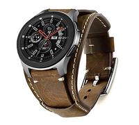 Leotop Compatibile con Samsung Galaxy Watch 4 40mm 44mm/Watch 4 Classic 42mm 46mm/Galaxy Watch 42mm/Galaxy Watch 3 41mm/Active 2 40 44mm/Gear S2 Banda,20mm Cinturini in Pelle Bracciale (20 mm, Caffè)