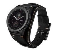 Leotop Compatibile con Samsung Galaxy Watch 46 mm/Gear S3 Frontier/Galaxy Watch 3 45 mm/cinturino classico, cinturino di ricambio in vera pelle da 22 mm con fibbia in acciaio inox, per uomo e donna
