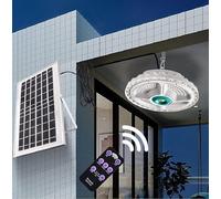 LEOVIN Lampada Plafoniera 200W 156 LED + COB con Pannello ad Energia Solare Telecomando