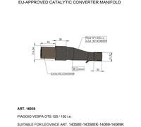 LEOVINCE 16038 CATALIZZATORE VESPA GTS 125 IGET ABS 2020