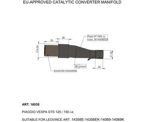 LEOVINCE 16038 CATALIZZATORE VESPA GTS 125 IGET ABS 2020