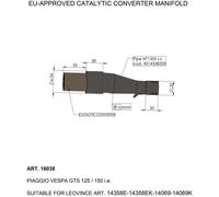 16038 Collettore Scarico LeoVince Catalizzato PIAGGIO VESPA GTS 125 / 150 i.e.
