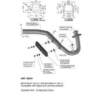 LEOVINCE KIT COLLETTORI PER BETA RR 4T 125 LC/RR MOTARD 4T 125 LC 21-23