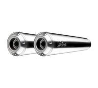 9760 - Coppia Terminali Scarico LeoVince CLASSIC RACER Inox Ø 50