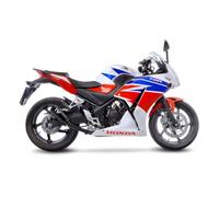 15211FB - Terminale Scarico LeoVince LV-10 Inox Nero HONDA CBR 300 R (14-17)