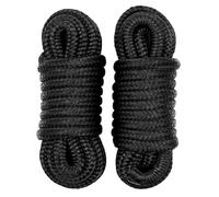 LEPAOSHENG Cime e corde per attracco per barche, confezione da 2, 1,27 cm x 6,1 m, in nylon intrecciato doppio, pre-impiombato con occhiello da 30,5 cm, per kayak, pontone, barche, accessori per