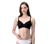LEPEL 1 Pezzo Reggiseno Donna 460 Allure Senza Ferretto con Pizzo - Coppa B - C - D, Nero 3C