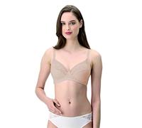 LEPEL 1 Pezzo Reggiseno Donna 460 Allure Senza Ferretto con Pizzo - Coppa B - C - D, Nudo 7C