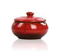 Lependor Portacenere Coperchio con Coperchio, antivento, Posacenere per sigarette per uso interno o esterno ， Porta cenere per fumatori, Vassoio per cenere da fumo da tavolo - Rosso