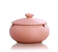 Lependor Posacenere in ceramica con coperchi, antivento, Posacenere per sigarette per uso interno o esterno ， Porta cenere per fumatori, Vassoio per cenere da fumo da tavolo - Rosa