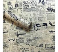 Lependor Rimovibile Autoadesivo Stampato Bastone Buccia di carta da parati vintage e Sfondo Decorativo Rullo Fodera Cassetto Ripiano - Giornale, 0,45m x 10m