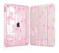 Lepeoac Custodia per iPad 9a/8a/7a generazione da 10,2 pollici (2021/2020/2019), custodie per tablet glitterate con retro in acrilico trasparente+supporto a tre volte+portamatite+auto wake/sleep