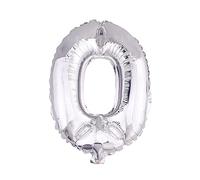 Lepep Palloncini in argento da 40 cm, numeri da 0 a 9 lettere dalla A alla Z, decorazione per feste di compleanno, baby shower, addio al nubilato, matrimoni, balli di fine anno, palloncini in