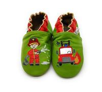 LEPEPPE - Scarpine in Pelle Prima infanzia - Pantofole Babucce - Neonato - Nido - Materne Danza - Primi Passi fino al 32/33! Verie Fantasie (Pompieri, Large)