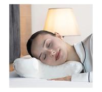 Lepeshur Cuscino di bellezza in raso di seta, anti-rughe, anti-invecchiamento, in memory foam. Cuscino per dormire sul fianco. Cuscino cervicale. Cuscino per dormire sulla schiena (raso bianco)