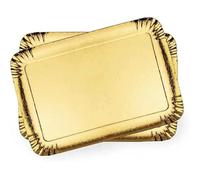 lepetitmitron - Set di 25 Vassoi da Portata Riutilizzabili in Oro, Vassoi - 25 x 34