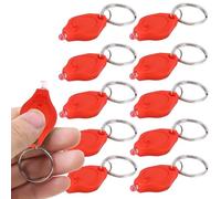 LEPEVNEY Portachiavi con mini torcia LED UV, torcia elettrica e rilevatore di denaro, compatto e portatile, 10 pezzi, rosso