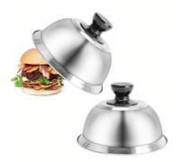 Lepidi 2 Pezzi Cappe per Hamburger, Cloche Acciaio per Hamburger, per Barbecue, Cucina, Bistecca, Barbecue e teppanyaki