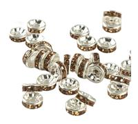 LEPIZ 50 pezzi/lotto 4 6 8 10 mm strass rondelle C rotondo perline distanziatrici sciolte per la creazione di gioielli fai da te bracciale collana accessori-champagne-8 mm