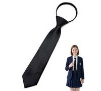 LEPJOS Cravatta Donna Nera, 1 Pezzo 40cm, Pre-legata con Cerniera Regolabile - Ideale per Uniforme, Lavoro, Laurea, Matrimonio