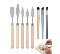 LEPJOS Set 8 Pezzi per Pastelli a Olio con 5 Spatole e 3 Penne per Sfumare, Strumenti di Miscelazione per Sfumature Morbide senza Sporcare le Mani, Ideale per Pittura e Disegno