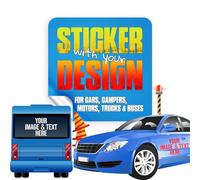 lepni.me Adesivi auto con design personalizzato | Cartello personalizzato con foto, nome, numeri e testo divertente | Sticker in vinile su misura per auto e camper