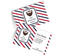 lepni.me Biglietti da visita personalizzati per Barbieri - Biglietti da visita a righe personalizzati con nome, telefono, email | Biglietti professionali per barbershop | Finitura opaca o laminata