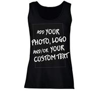 lepni.me Canotta Donna Personalizzata Aggiungere Il Logo Aziendale, Il Proprio Design o Foto, Fare Canottiera Regalo (XL Nero Multicolore)