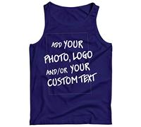 lepni.me Canotta Uomo Personalizzata Aggiungere Il Logo Aziendale, Il Proprio Design o Foto, Fare Canottiera Regalo (3XL Azzulo Multicolore)