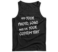 lepni.me Canotta Uomo Personalizzata Aggiungere Il Logo Aziendale, Il Proprio Design o Foto, Fare Canottiera Regalo (L Nero Multicolore)