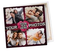 lepni.me Collage su tela Personalizzato Quattro Foto, Regali Personalizzati per Compleanno, Matrimonio, Anniversario o San Valentino per Mamma, Papà o coppie