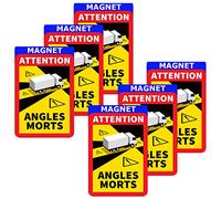 lepni.me Confezione da 6 Segnali di Avvertimento Magnetici per Punti Ciechi Attenzione Morts Adesivi per Camion in Francia Decalcomanie Magnetiche Forti con Protezione UV