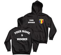 lepni.me Felpa con Cappuccio da Calcio Personalizzata | Hoodie con Il Tuo Nome e Numero | Romania Calcio 2026