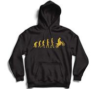 lepni.me Felpa con Cappuccio Evoluzione del Motocross Equipaggiamento per Moto da Bicicletta Sporca Abbigliamento da Corsa (M Nero Oro)