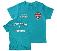 lepni.me Maglia da Calcio Bambini con Lo Stemma del Tuo Club Preferito Nome e Numero Maglietta Personalizzata Distintivo Stagione Sportiva 2022-23 (12-13 Anni Azzurro Multicolore)