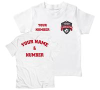 lepni.me Maglia da Calcio Bambini con Lo Stemma del Tuo Club Preferito Nome e Numero Maglietta Personalizzata Distintivo Stagione Sportiva 2022-23 (14-15 Anni Bianco Multicolore)