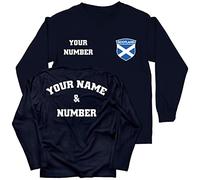 lepni.me Maglia da Calcio Personalizzata a Maniche Lunghe Bambini con Il Tuo Nome e Numero | Scozia Calcio 2026 (12-13 Anni Navi Blu Multicolore)