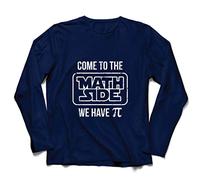 lepni.me Maglietta a Manica Lunga da Uomo Vieni alla Matematica Lato Pi Funny Geek (M Azzulo Multicolore)